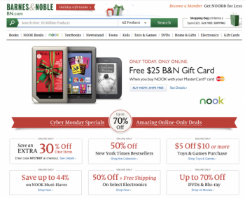 Barnes & Noble is just one of many businesses leveraging Cyber Monday's growing popularity among holiday shoppers. Barnes & Noble is just one of many businesses leveraging Cyber Monday's growing popularity among holiday shoppers.