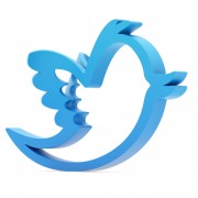 blue twitter bird icon 3d effect