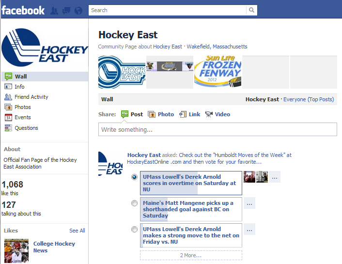 Hockey East, an NCAA Division I men's ice hockey conference, recently launched a multi-channel video content and social media marketing campaign. Hockey East, an NCAA Division I men's ice hockey conference, recently launched a multi-channel video content and social media marketing campaign.
