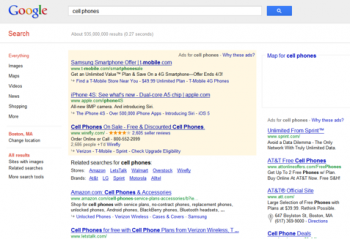 Google Cell phone Google's results for "cell phone".