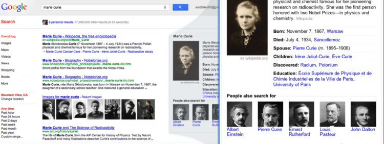 Google search Knowledge Graph 2 summaries