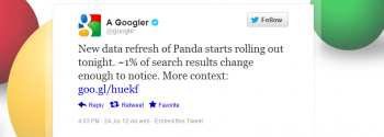 Google rolled out Panda 3.9, which will impact about 1 percent of searches. Google rolled out Panda 3.9, which will impact about 1 percent of searches.