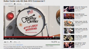Guitar Center is using video content to highlight its July 4th Sale.