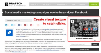 ux-blog-ctas A screenshot of a Brafton.com news page, depicting the use of image-based calls to action to create visual texture on the page.
