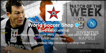 WorldSoccerShop.com takes advantage of the latest news in sports and the demand for social promotions with its innovative social marketing strategy. WorldSoccerShop.com takes advantage of the latest news in sports and the demand for social promotions with its innovative social marketing strategy.