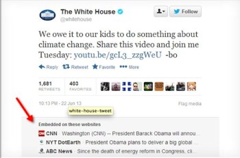 Embedded links in Tweets Marketers might benefit from more web visibility from links embedded in Tweets.