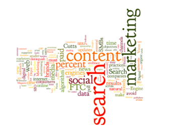Brafton's Wordle shows the terms more often used in web content.