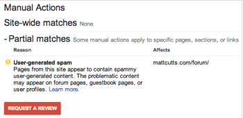 Google introduces Manual Webspam Actions to increase transparency around punished content.
